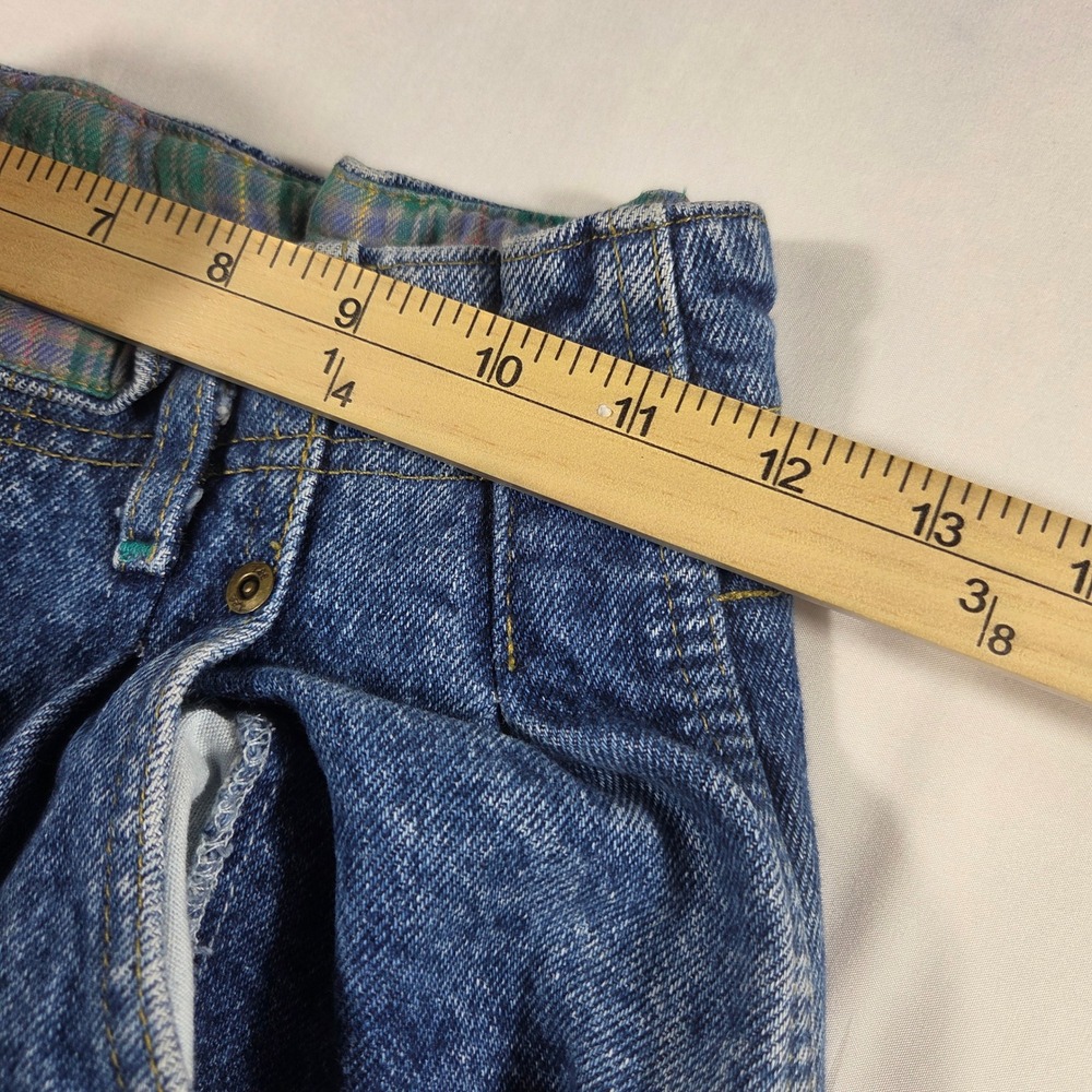 Vintage Lee High Waisted Pleated Jeans Plaid Lined Tapered Leg Medium Wash 3 - Picture 8 of 8